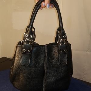 TIGNANELLO LEATHER SMALL BLACK BAG